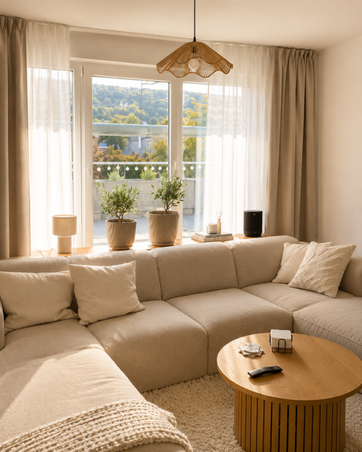 Wohnzimmer im Abendlicht